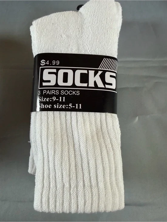 White Crew Socks - 3 Pairs