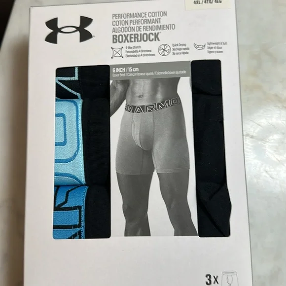 NWT 3PK Under Armour Cotton Boxerjock 4XL