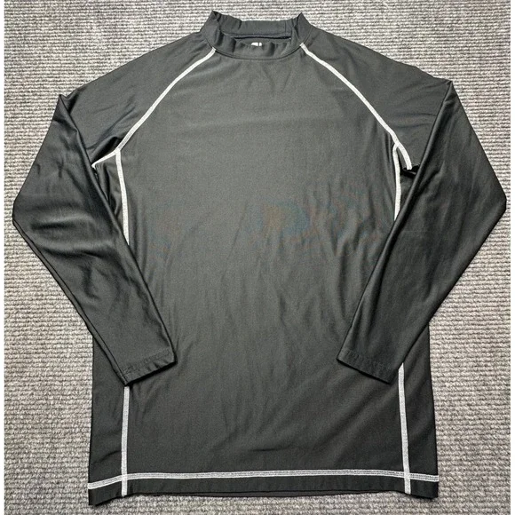 FootJoy Thermal Base Layer Men L Black Long Sleeve Mock Neck Contrast Stitching