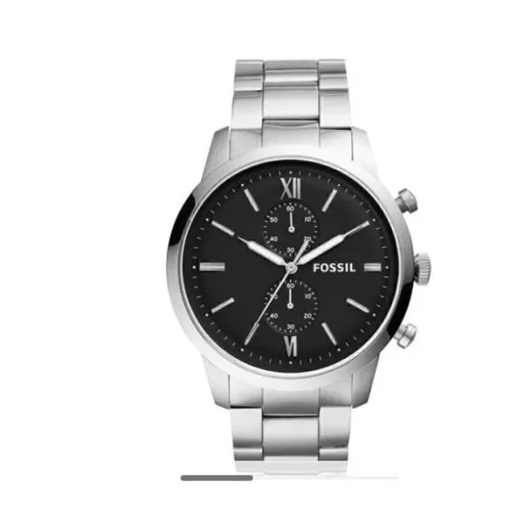 Fossil men’s townsman, chronograph, Silvertone stainless steel watch