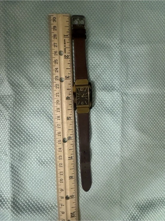 Anne Klein Brown Leather Strap Tortoise Gold-Tone Watch new Battery