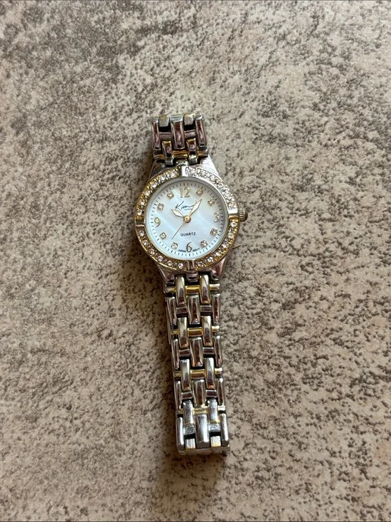 Silver and gold tone Kim Rodger’s Sequin Quartz Watch