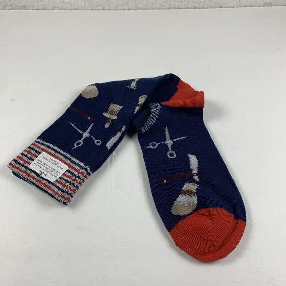 Bespoke Casual Socks Men One Size Blue/Red Polyester Blend Stretch Printed S6142