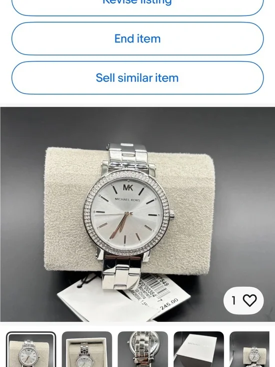 Michael Kors Silver and Rose Gold-Tone Crystal Bezel Women's Watch