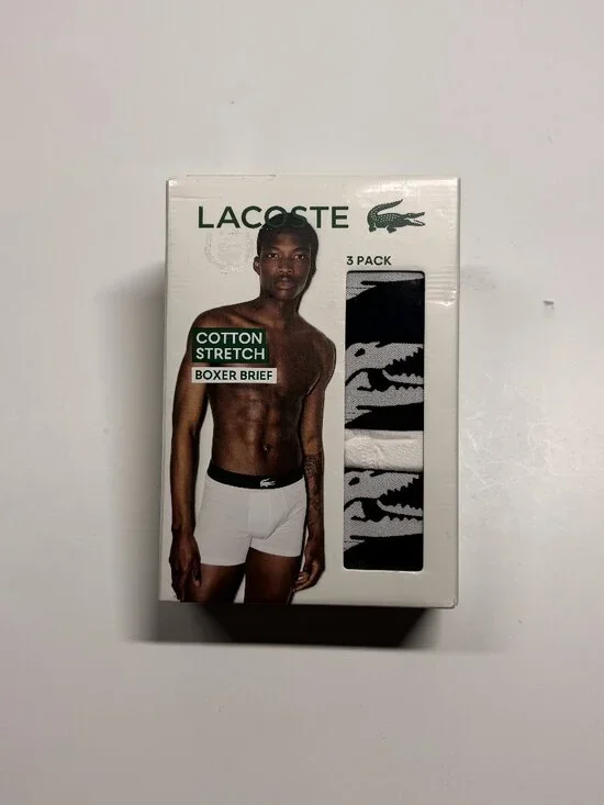 NWT Lacoste Cotton Stretch Boxer Brief - XL - Multi Colors - Set of 3