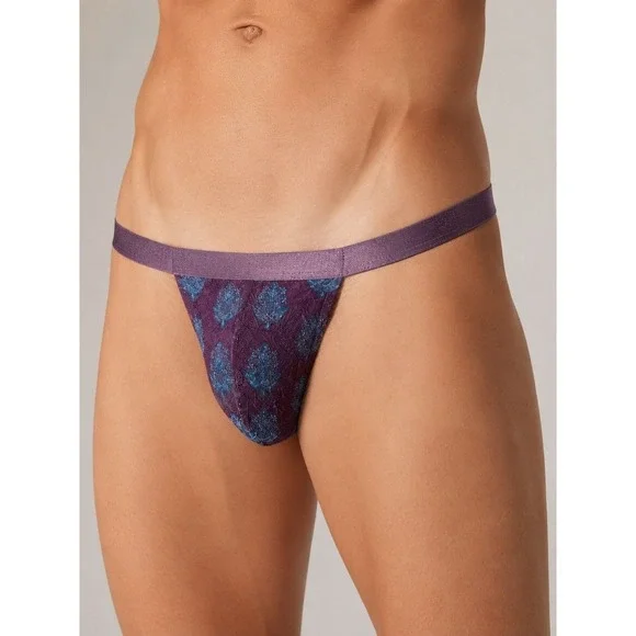 Cosabella Never Say Never Printed Italian Thong Himalayan Flor Lace Men's Size M