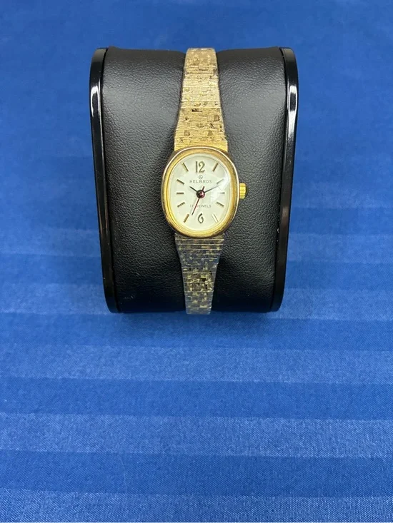 Vintage Helbros Women's Gold-Tone Textured Bracelet Watch - Gold