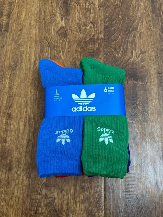 adidas Men’s Crew Socks Pack — Multicolor Size L