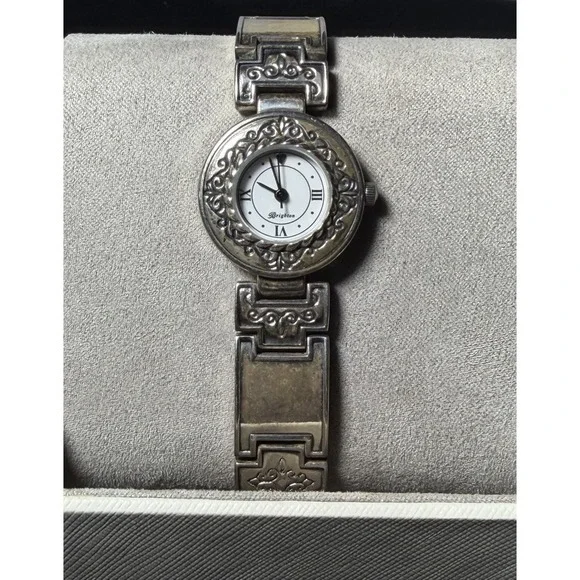 Brighton Montreal Women's Silver Tone Watch Ornate Bracelet Quartz Untested