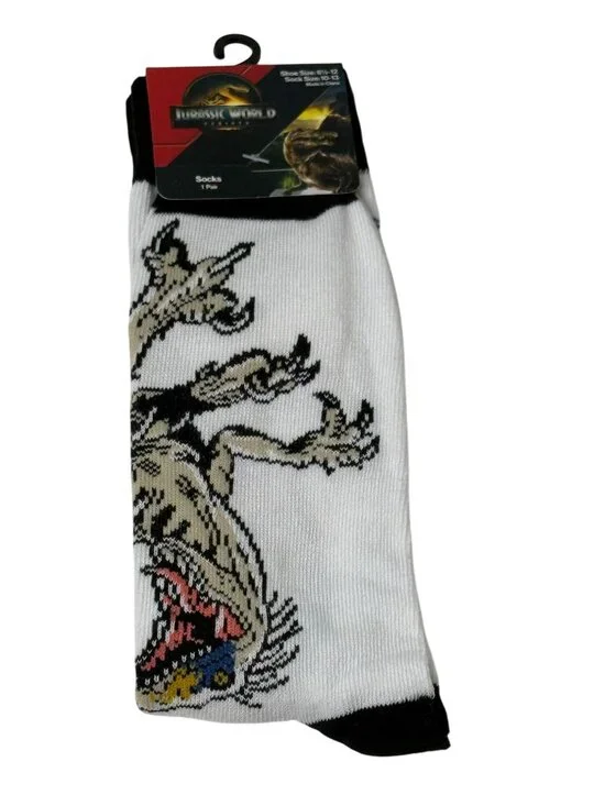 Jurassic World T Rex Crew Socks NWT