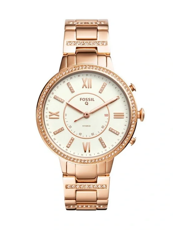 Fossil - Q Virginia Hybrid Smartwatch 36mm Stainless Steel - Rose gold-tone