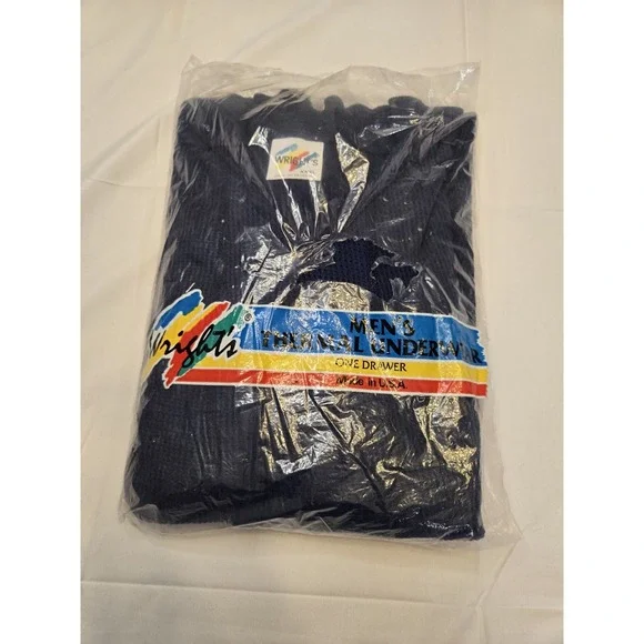 Vtg Wright's Thermal Drawer Underwear Mens Size 3XL Blue 90s‎ NWT Old Stock