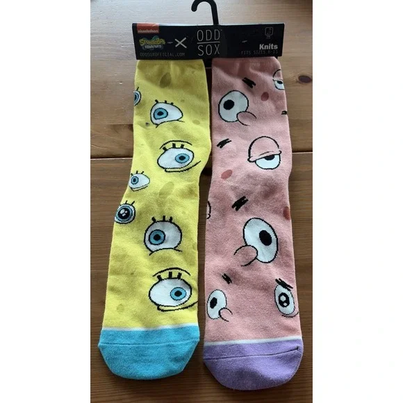 Odd Sox SpongeBob SquarePants Crew‎ Socks Patrick Faces Novelty NWT