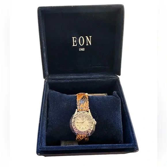 BALI LEGACY EON 1962 Swiss Movement Snake Print Band in Sterling Silver NEW