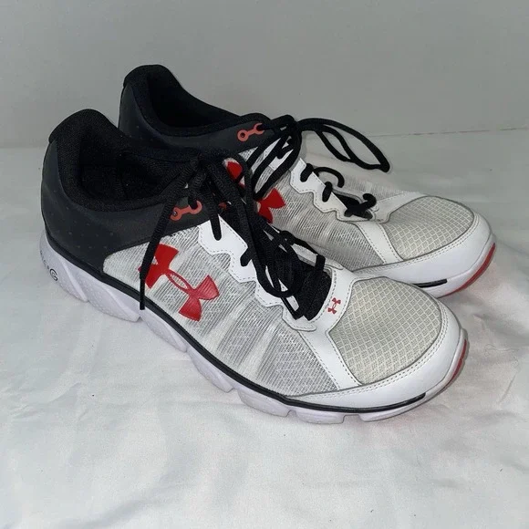Under Armour‎ Micro G Assert 6 Mens Running Shoes White Black Red Sz 13