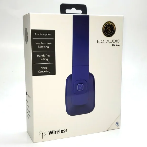 E.G. Audio Wireless Headset Noise Cancelling Hands Free Calling in Blue