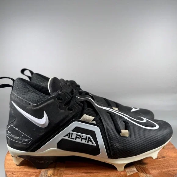 Nike Alpha Menace Pro 3 Black White Football Cleats Mens 12.5 CT6649-001‎
