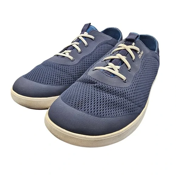 OluKai Moku Pae Mens 14 Trench Blue Mesh Boat Shoe Drop-In Heel Slip-On Sneakers