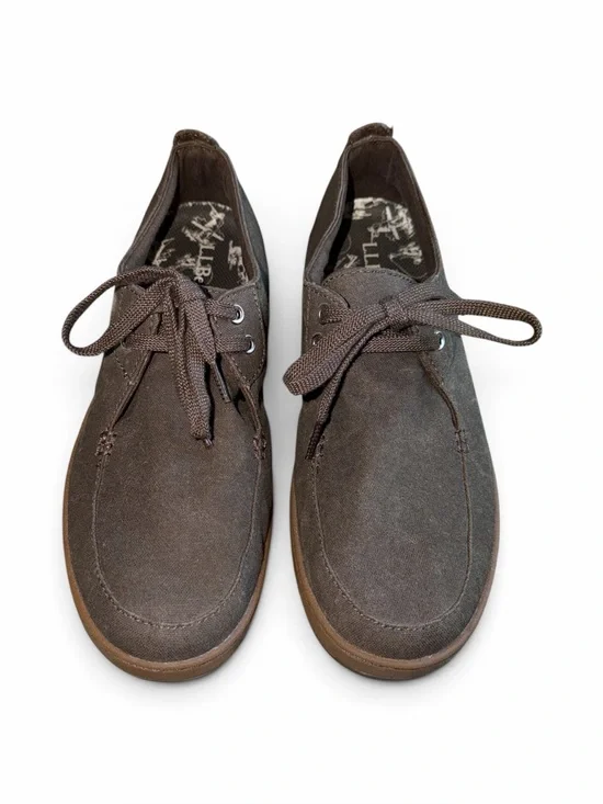 L.L. Bean Campside 2-Eye Boat Shoes Mens Brown Canvas Loafers Moccasins Deck 10M