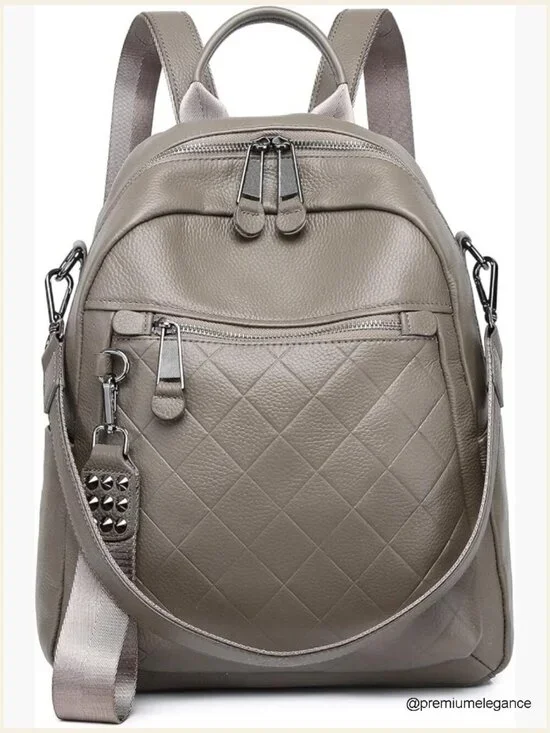 Genuine Leather Backpack Purse Women Convertible Shoulder Bag Travel