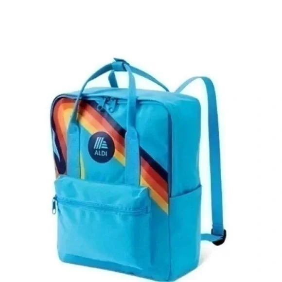 💋NWT Aldi’s gear blue rainbow 🌈 backpack book bag.