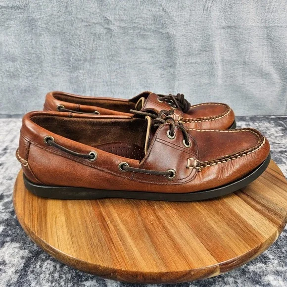 L.L.Bean Boat Shoes Mens Size 10.5 D Brown Casco Bay Moc Slip On Loafer 233933