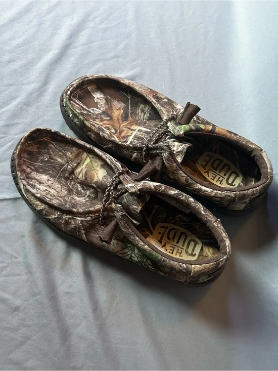 Hey Dude Wally Realtree Edge Camo Shoes Mens Size 8 Brown