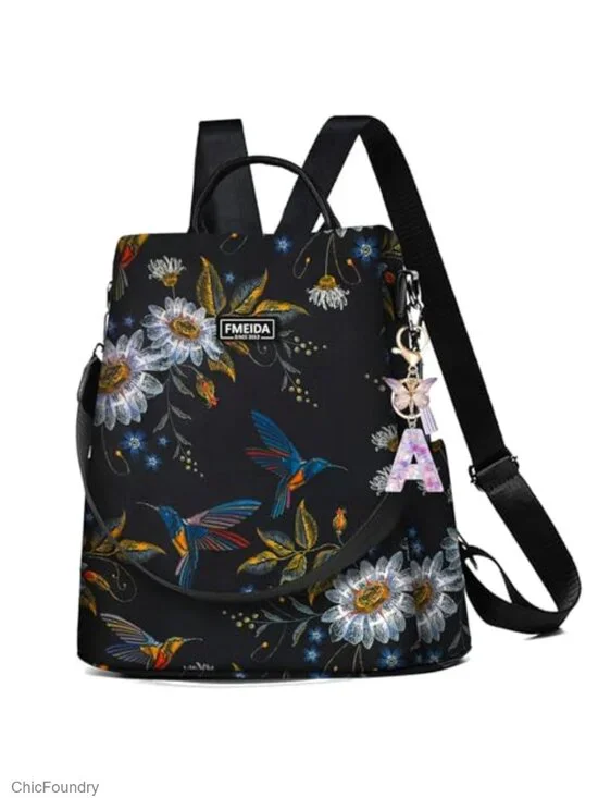 Women's Travel Backpack Purse Anti Theft Fashion Backpack with Initial Letter