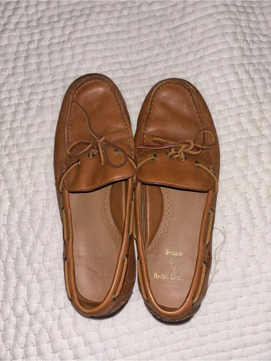 Polo by Ralph Lauren Tan Leather Boat Moccasins
