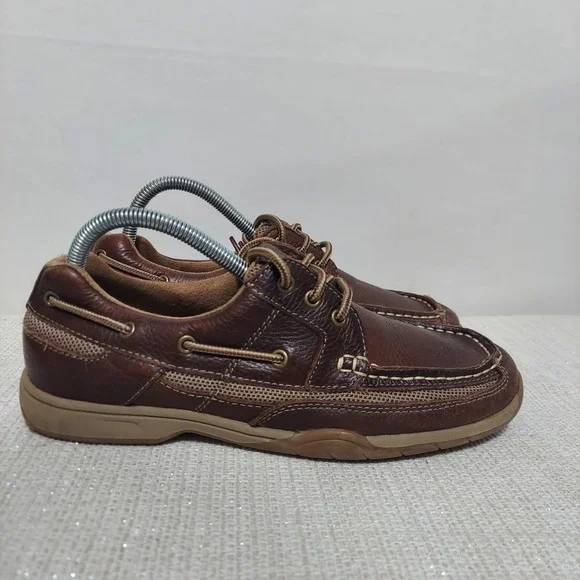 Bass & Co‎ Earl 2 Mens 7.5 M Brown Leather Boat Shoes Slip-on Loafers