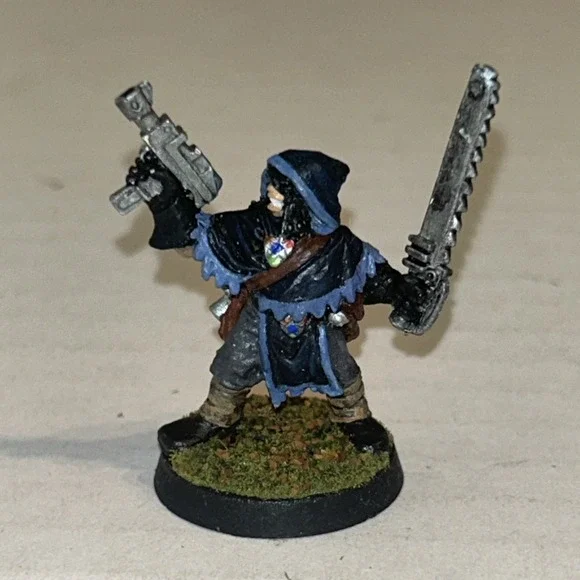 Ral Partha Warhammer Metal Painted Miniature Cawdor Leader Soldier With‎ Pistol