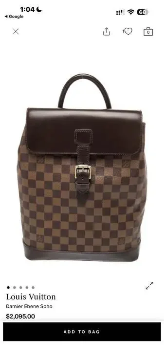 Louis Vuitton Damier Ebene Soho Backpack
