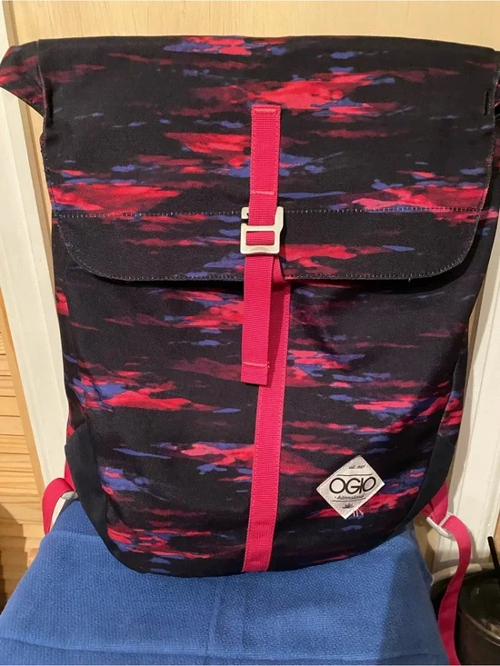 OGIO  Backpack with Red and Blue Pattern