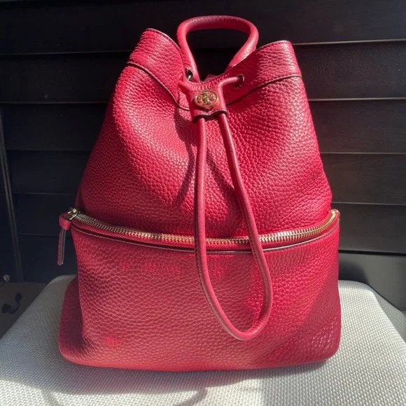 Tory Burch Red Leather convertible Backpack