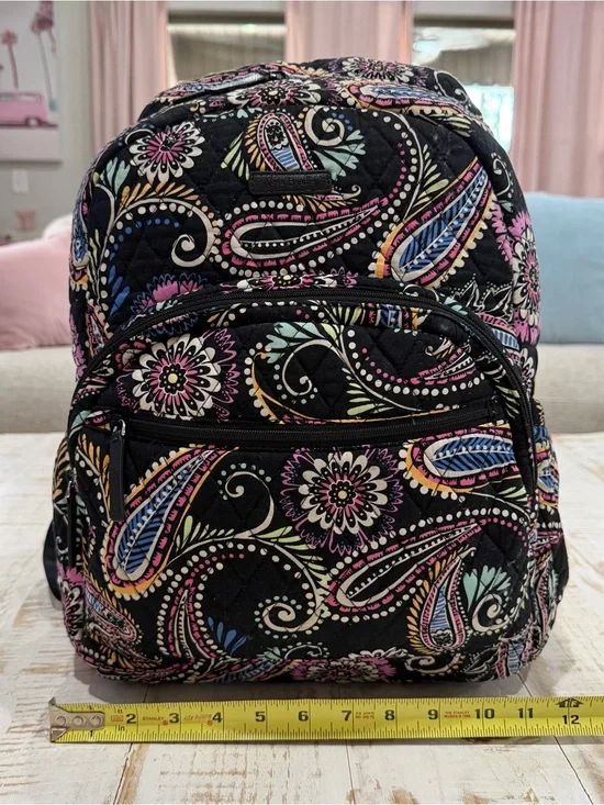 Vera Bradley Bandana Swirl Paisley Iconic Campus Backpack Retired Laptop Bag