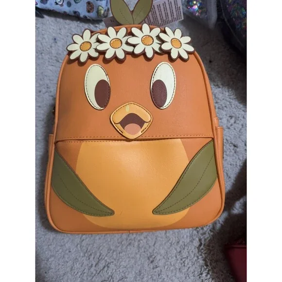 Loungefly Disney Parks Orange Bird Epcot Flower & Garden Festival Mini Backpack