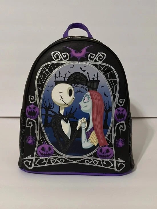 The Nightmare Before Christmas Jack & Sally Mini Backpack - Black/Purple
