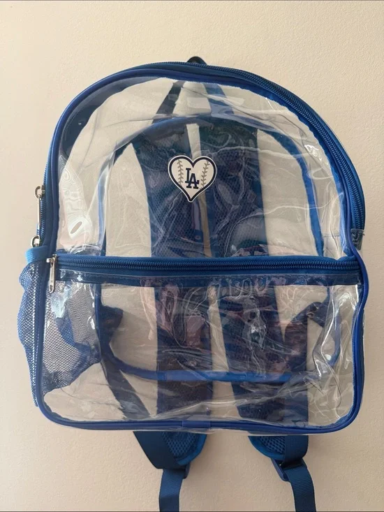 Clear Blue LA Heart Accent Backpack