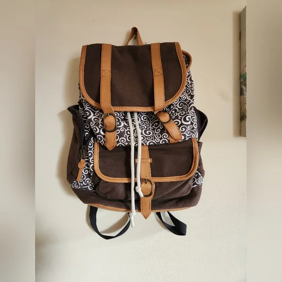 KCliffs Backpack Brown Pulp String Magnetic Snap