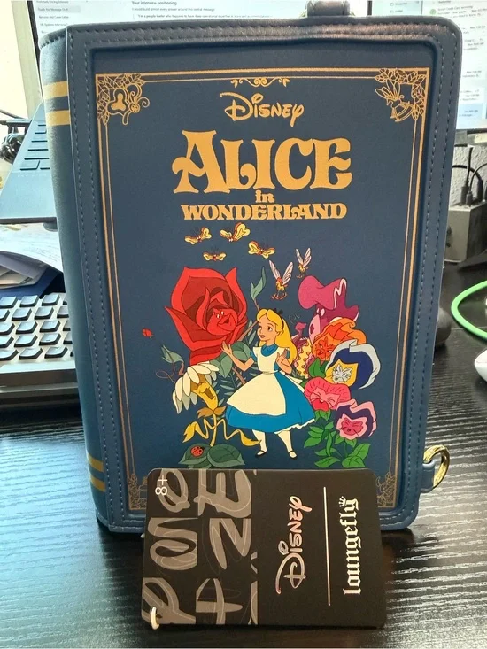 Loungefly Alice in Wonderland Blue and Gold Decorative Book Accent