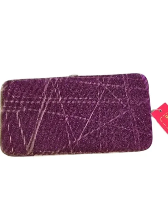 NWT Depeche Mode New York Purple Metallic Clutch Glitter Wallet Clutch 7x4