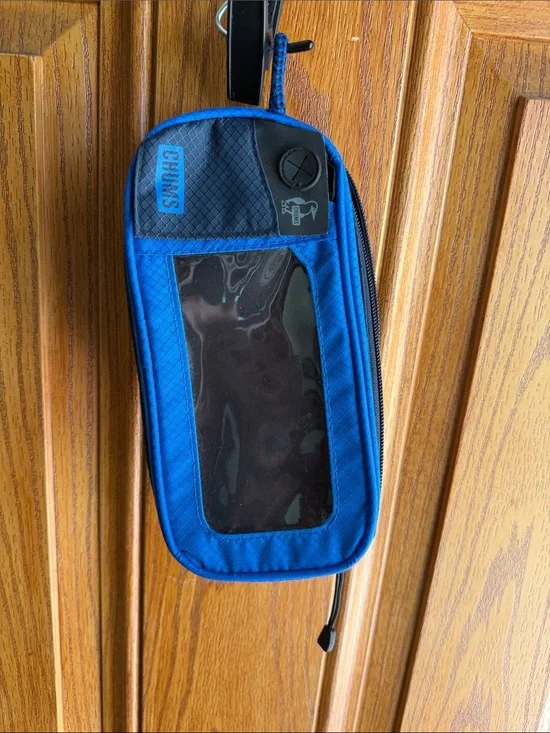 Blue Cell Phone Armband Pouch with Clear Touch Window - Gym/Sport Case