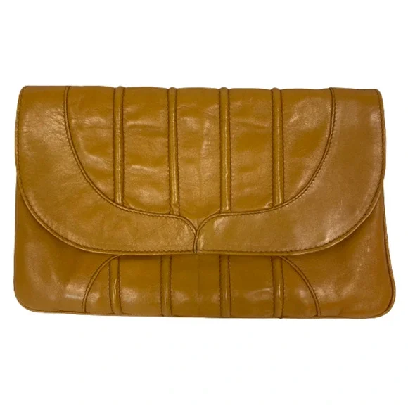 Dimensions‎ Purse Womens Beige Tan Leather Rectangle Medium Handmade Clutch Bag