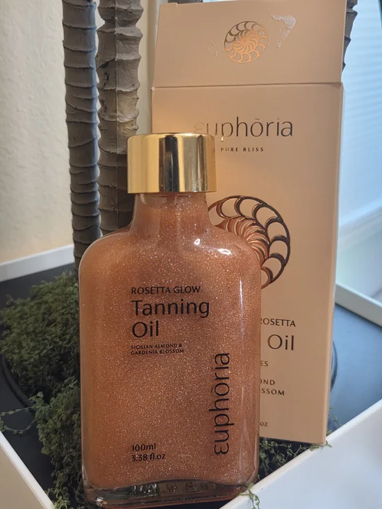 Euphoria Pure Bliss Rosetta Glow Tanning Oil Pink Sparkles 100ml 3.38 oz New