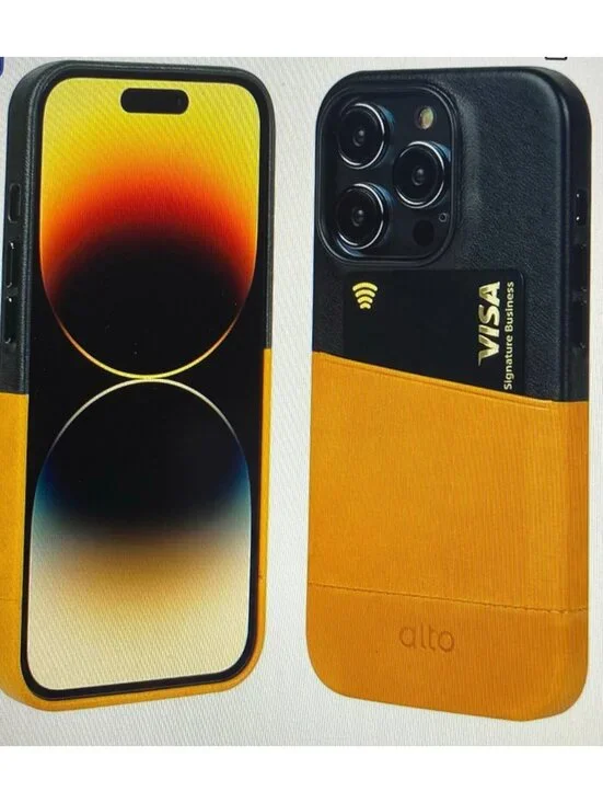 Alto Leather Card Case for iPhone 14 Pro Metro Series Brown/Black