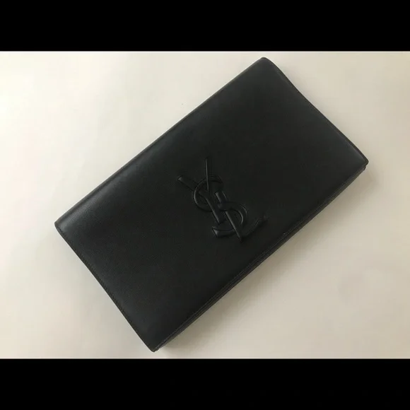 Yves Saint Laurent Black Leather Clutch