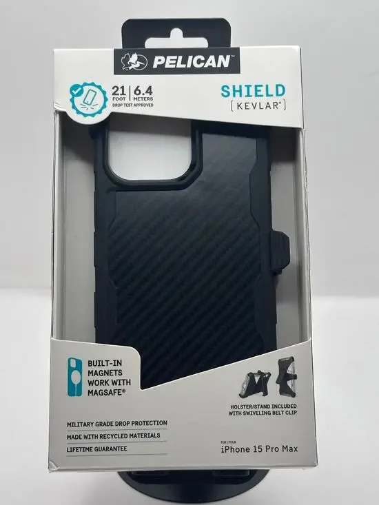 Pelican Shield Kevlar iPhone 15 Pro Max MagSafe Case NWT MSRP: $80.00