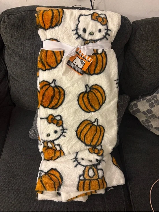 Hello Kitty Pumpkin Plush Sleep Sack - White & Orange