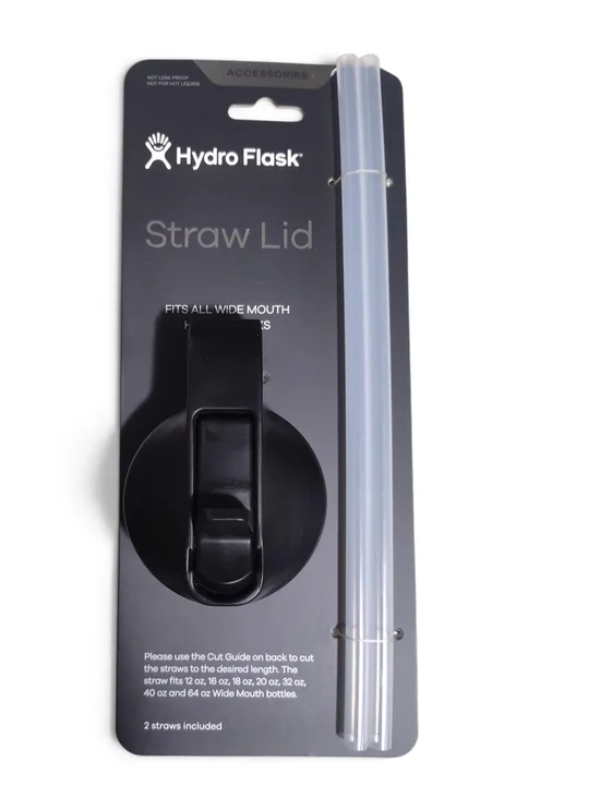 🆕 Hydro Flask Straw Lid Accessory for Wide Mouth Water Bottles - Black