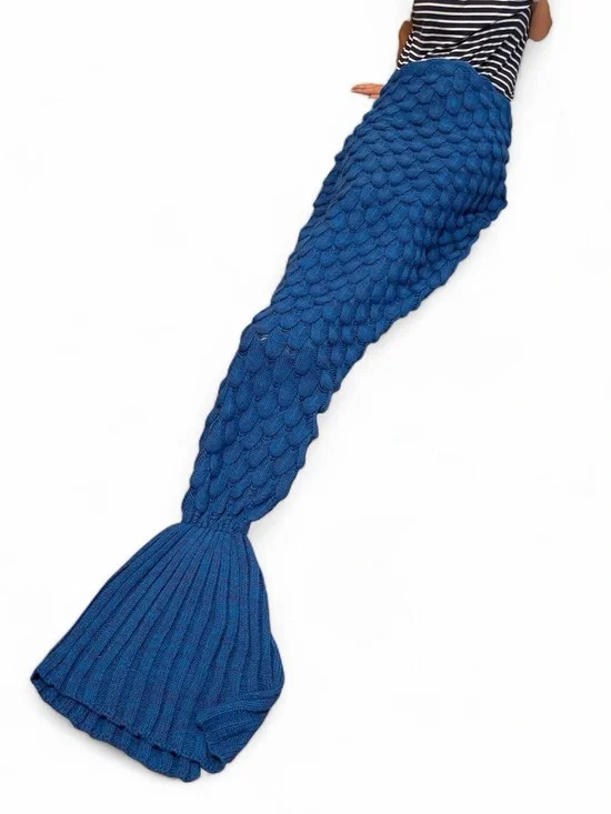 Blue Mermaid Tail Fish Sleeping Blanket adults and kids